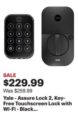 Best Buy Yale - assure lock 2, key-free touchscreen lock with wi-fi - black suede offer