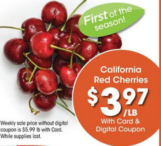 Kroger California Red Cherries offer