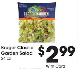 Kroger Kroger Classic Garden Salad 24 oz offer