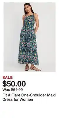 Old Navy Fit & flare one-shoulder maxi dress for women offer