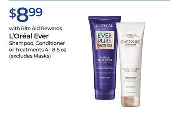 Rite Aid L'oréal ever shampoo, conditioner or treatments offer