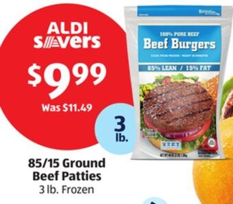 Aldi 85/15 ground beef patties offer