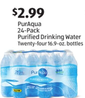 Aldi Puraqua 24-pack purified drinking water offer