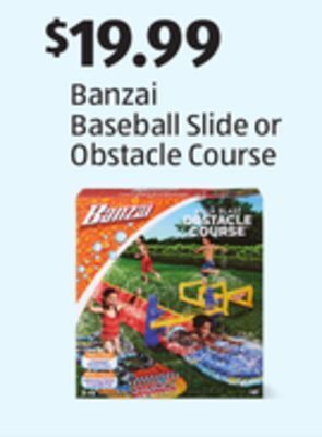Aldi Banzai baseball slide or obstacle course offer