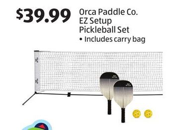 Aldi Orca paddle co. ez setup pickleball set offer