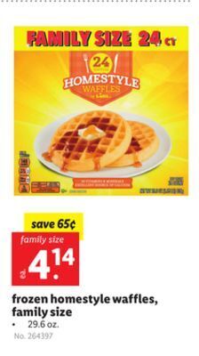Lidl Frozen homestyle waffles, family size offer