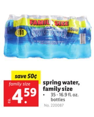 Lidl Spring water, family size offer