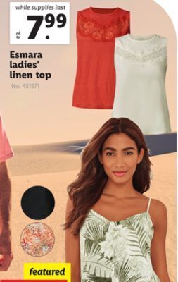 Lidl Esmara ladies' linen top offer
