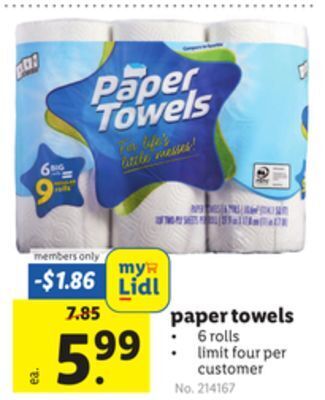 Lidl Paper towels offer