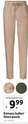 Lidl Esmara ladies' linen pants offer