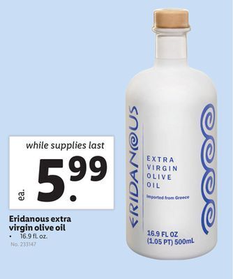 Lidl Eridanous extra virgin olive oil offer