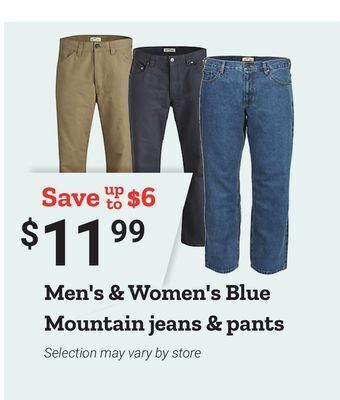 Tractor Supply Company Blue mountain jeans & pants offer