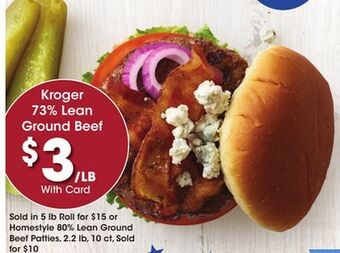Kroger Kroger 73% lean ground beef offer