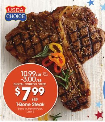 Kroger T-bone steak offer