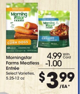 Kroger Morningstar farms meatless entrée offer