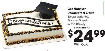 Kroger Graduation decorated cake offer