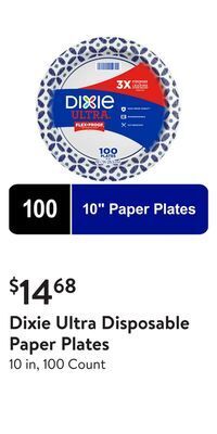 Walmart Dixie ultra disposable paper plates offer