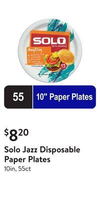 Walmart Solo jazz disposable paper plates offer