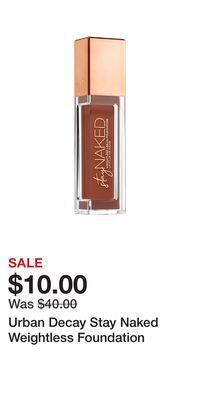 Kohl's Urban decay stay naked weightless foundation offer