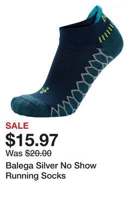 Dick's Sporting Goods Balega silver no show running socks offer