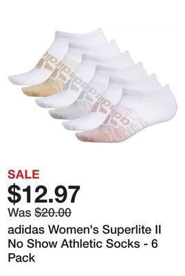Dick's Sporting Goods Adidas women's superlite ii no show athletic socks - 6 pack offer