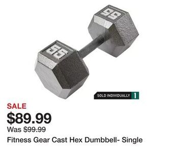 Dick's Sporting Goods Fitness gear cast hex dumbbell- single offer