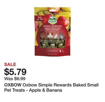 Petsmart Oxbow simple rewards baked small pet treats - apple & banana offer