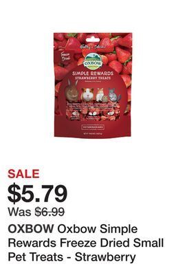 Petsmart Oxbow simple rewards freeze dried small pet treats - strawberry offer