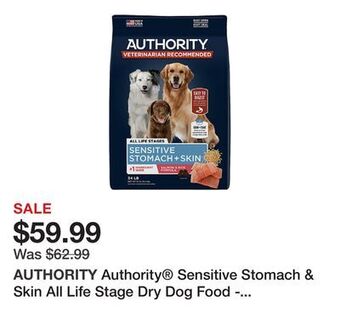 Petsmart Authority® sensitive stomach & skin all life stage dry dog food - salmon offer