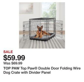Petsmart Top paw® double door folding wire dog crate with divider panel offer
