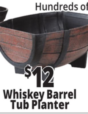 Ocean State Job Lot Whiskey barrel tub planter offer
