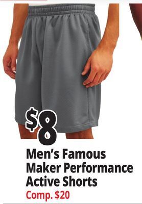 Ocean State Job Lot Men's famous maker performance active shorts offer