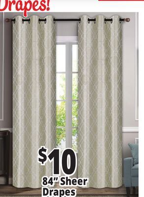 Ocean State Job Lot 84 sheer drapes offer