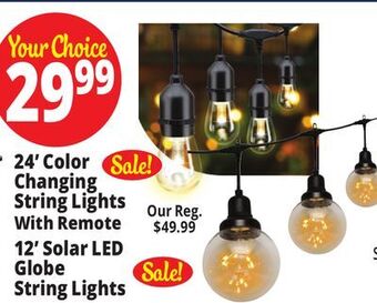 Ocean State Job Lot Led color changing string lights with remote, 24' offer