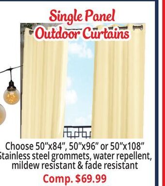 Ocean State Job Lot Single panel outdoor curtains offer