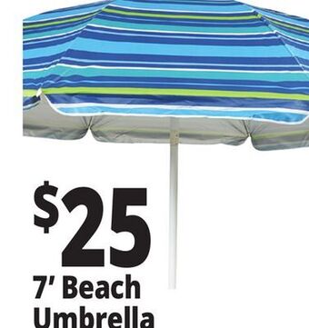 Ocean State Job Lot 7' fiberglass tilting beach umbrella offer