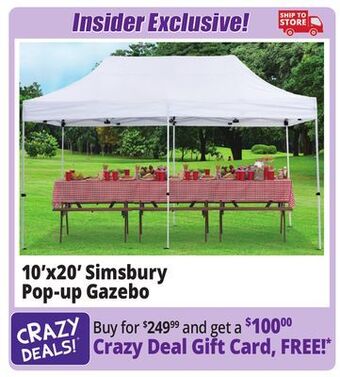 Ocean State Job Lot Simsbury 10' x 20' one-touch pop-up gazebo offer