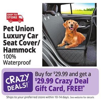 Ocean State Job Lot Pet union car seat cover/hammock for dogs, black offer