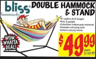 Ollie's Bliss® double hammock & stand offer