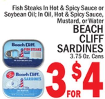 C Town Beach cliff sardines offer
