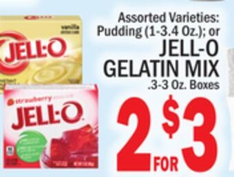 C Town Jell-o gelatin mix. 3-3 oz. boxes offer