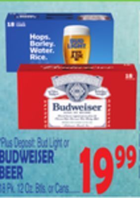 Bravo Supermarkets Budweiser beer offer