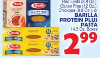 Bravo Supermarkets Barilla protein plus pasta 14.5 oz. boxes offer