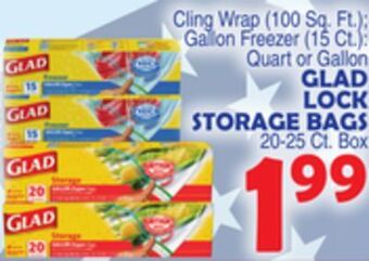 Bravo Supermarkets Glad lock storage bags 20-25 ct. box offer