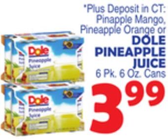 Bravo Supermarkets Dole pineapple juice offer