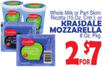Bravo Supermarkets Krasdale mozzarella 8 oz. pkg offer