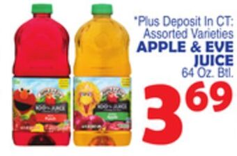 Bravo Supermarkets Apple & eve juice offer