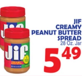 Bravo Supermarkets Jif creamy peanut butter spread offer