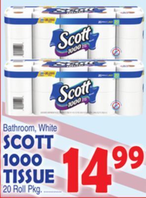 Bravo Supermarkets Scott 1000 tissue offer