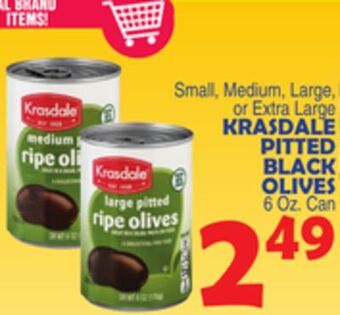 Bravo Supermarkets Krasdale pitted black olives offer